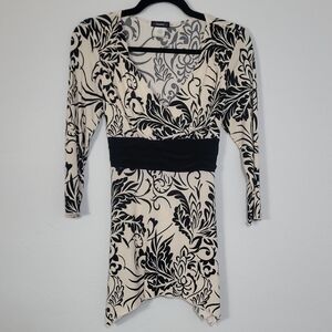 Y2K Cocomo Babydoll Asymmetrical Tunic Top Size S VNeck Stretch Fairy Whimsigoth